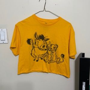 Yellow lion king crop top size medium